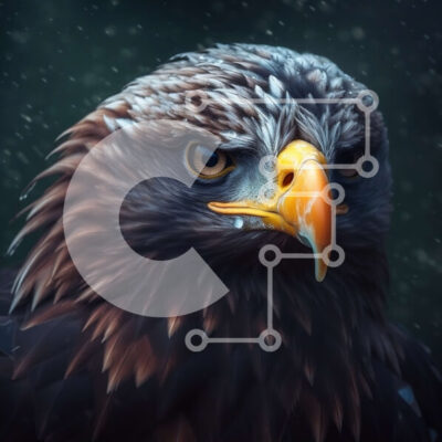 Intra Συλλεκτικό Ξύλινο Παζλ Plywood  4mm - Το κεφάλι του αετού σε κοντινή απόσταση με κοφτερό ράμφος και διαπεραστικά μάτια Σε Ξύλινο Κουτί - Διαστάσεις: 10x10 cm – 25 κομμάτια - Image 1