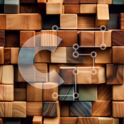 Intra Συλλεκτικό Ξύλινο Παζλ Plywood  4mm - Φόντο τοίχου με υφή ξύλινο μπλοκ Σε Ξύλινο Κουτί - Διαστάσεις Puzzle: 10x10 cm – 25 κομμάτια - Image 1