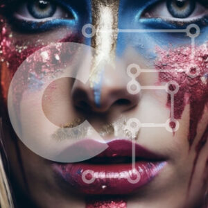 Intra Συλλεκτικό Ξύλινο Παζλ Plywood  4mm - Όμορφη γυναίκα με ζωηρή μπογιά προσώπου και λαμπερή στολή Σε Ξύλινο Κουτί - Διαστάσεις Puzzle: 10x10 cm – 25 κομμάτια