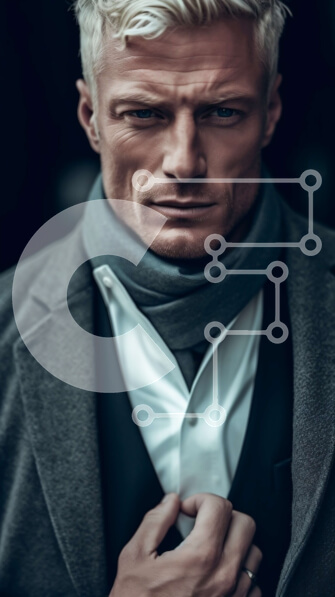 Intra Συλλεκτικό Ξύλινο Παζλ Plywood  4mm - Όμορφος επιχειρηματίας που κοιτάζει στην απόσταση Σε Ξύλινο Κουτί - Διαστάσεις Puzzle: 10x10 cm – 25 κομμάτια