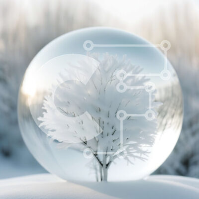 Intra Συλλεκτικό Ξύλινο Παζλ Plywood 4mm - Όμορφη εικόνα ενός χιονισμένου δέντρου στο δάσος Σε Ξύλινο Κουτί - Διαστάσεις: 10x10 cm – 25 κομμάτια - Image 1