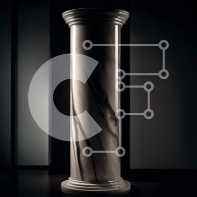 Intra Συλλεκτικό Ξύλινο Παζλ Plywood  4mm - Κομψή μαρμάρινη στήλη με περίπλοκα σκαλίσματα και σκηνή ελληνικής μυθολογίας Σε Ξύλινο Κουτί - Διαστάσεις Puzzle: 10x10 cm – 25 κομμάτια - Image 1