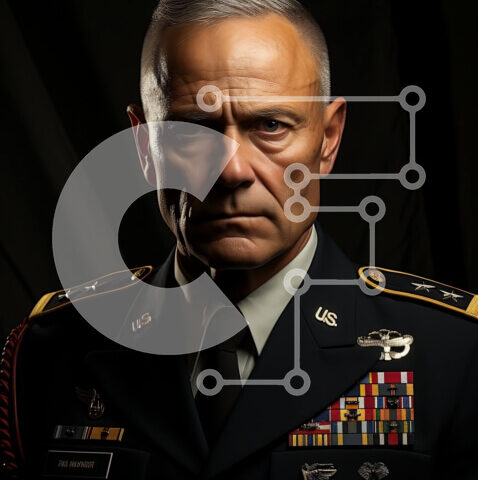 Intra Συλλεκτικό Ξύλινο Παζλ Plywood 4mm - Σοβαρός στρατιωτικός με στολή με χαρτοφύλακα Σε Ξύλινο Κουτί - Διαστάσεις Puzzle: 10x10 cm – 25 κομμάτια - Image 1