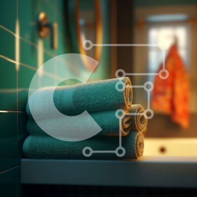 Intra Συλλεκτικό Ξύλινο Παζλ Plywood  4mm - Κοντινό πλάνο ενός μπάνιου με τιρκουάζ πλακάκια και φυσικό φως Σε Ξύλινο Κουτί - Διαστάσεις Puzzle: 10x10 cm – 25 κομμάτια - Image 1