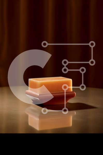 Intra Συλλεκτικό Ξύλινο Παζλ Plywood  4mm - Όμορφη καφέ σαπουνάδα σε ξύλινο μπλοκ με κουρτίνα στο φόντο Σε Ξύλινο Κουτί - Διαστάσεις Puzzle: 10x10 cm – 25 κομμάτια