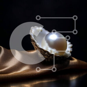 Intra Συλλεκτικό Ξύλινο Παζλ Plywood  4mm - Όμορφη εικόνα ενός λευκού μαργαριταριού σε μαύρο φόντο Σε Ξύλινο Κουτί - Διαστάσεις: 10x10 cm – 25 κομμάτια