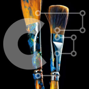 Intra Συλλεκτικό Ξύλινο Παζλ Plywood  4mm - Πολύχρωμα πινέλα για τις καλλιτεχνικές σας ανάγκες Σε Ξύλινο Κουτί - Διαστάσεις: 10x10 cm – 25 κομμάτια