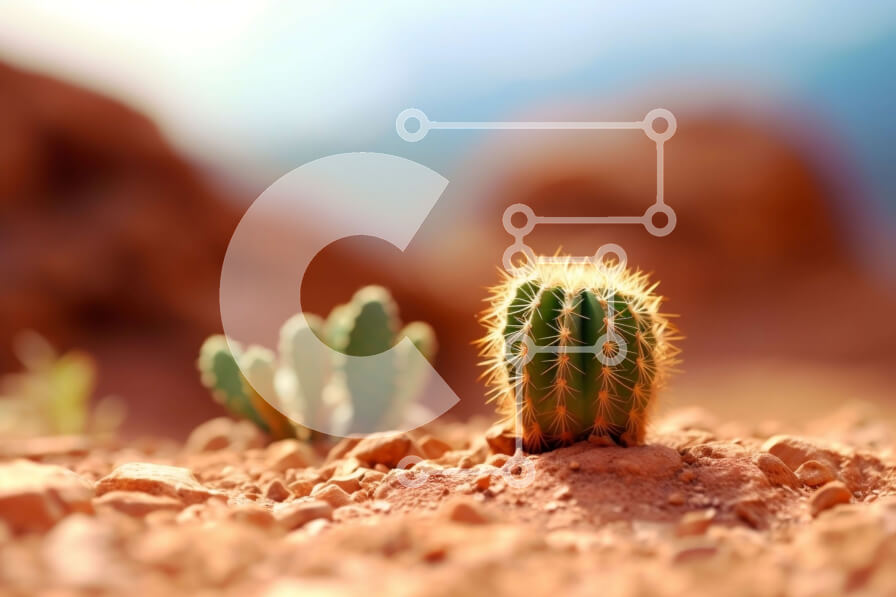 Intra Συλλεκτικό Ξύλινο Παζλ Plywood  4mm - Όμορφη εικόνα ενός μικρού φυτού κάκτου στην έρημο Σε Ξύλινο Κουτί - Διαστάσεις: 10x10 cm – 25 κομμάτια