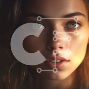 Intra Συλλεκτικό Ξύλινο Παζλ Plywood  4mm - Όμορφη εικόνα μιας ξανθιάς γυναίκας με μπλε μάτια και σοβαρή έκφραση Σε Ξύλινο Κουτί - Διαστάσεις Puzzle: 10x10 cm – 25 κομμάτια