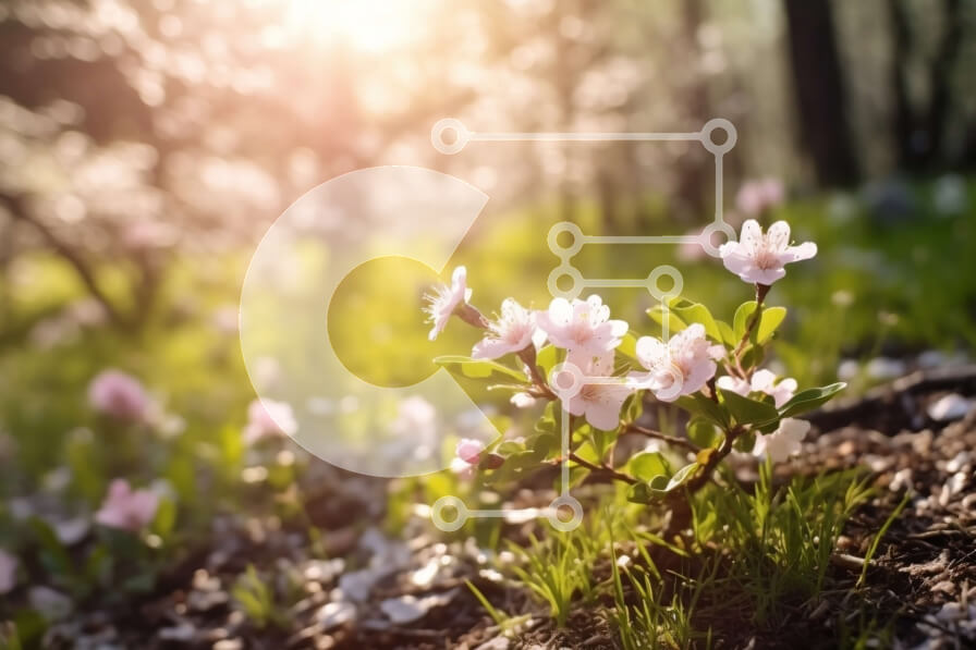 Intra Συλλεκτικό Ξύλινο Παζλ Plywood  4mm - Όμορφη εικόνα ενός χωραφιού με ροζ λουλούδια στο φως του ήλιου Σε Ξύλινο Κουτί - Διαστάσεις: 10x10 cm – 25 κομμάτια