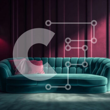 Intra Συλλεκτικό Ξύλινο Παζλ Plywood  4mm - Κομψός μπλε βελούδινος καναπές σε ένα άνετο δωμάτιο Σε Ξύλινο Κουτί - Διαστάσεις Puzzle: 10x10 cm – 25 κομμάτια - Image 1