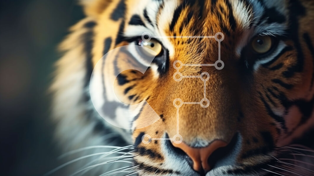 Intra Συλλεκτικό Ξύλινο Παζλ Plywood  4mm - Κοντινή ταπετσαρία Tiger's Face Σε Ξύλινο Κουτί - Διαστάσεις: 10x10 cm – 25 κομμάτια