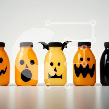 Intra Συλλεκτικό Ξύλινο Παζλ Plywood  4mm - Σειρά από μπουκάλια με θέμα το Halloween Σε Ξύλινο Κουτί - Διαστάσεις Puzzle: 10x10 cm – 25 κομμάτια - Image 1