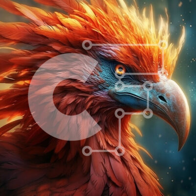 Intra Συλλεκτικό Ξύλινο Παζλ Plywood  4mm - Εκπληκτική εικόνα ενός κόκκινου και πορτοκαλί πουλιού με άγρια ​​έκφραση Σε Ξύλινο Κουτί - Διαστάσεις: 10x10 cm – 25 κομμάτια - Image 1