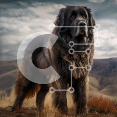 Intra Συλλεκτικό Ξύλινο Παζλ Plywood 4mm - Όμορφη εικόνα ενός σκύλου σε μια βραχώδη πλαγιά με θέα στο βουνό Σε Ξύλινο Κουτί - Διαστάσεις: 10x10 cm – 25 κομμάτια - Image 1