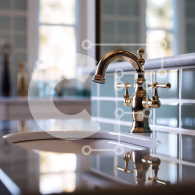 Intra Συλλεκτικό Ξύλινο Παζλ Plywood  4mm - Κομψός νιπτήρας μπάνιου με μαρμάρινη και χρυσή βρύση Σε Ξύλινο Κουτί - Διαστάσεις Puzzle: 10x10 cm – 25 κομμάτια - Image 1