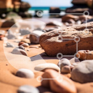 Intra Συλλεκτικό Ξύλινο Παζλ Plywood  4mm - Όμορφη εικόνα μιας βραχώδης παραλίας με καταγάλανα νερά και συννεφιασμένο ουρανό Σε Ξύλινο Κουτί - Διαστάσεις Puzzle: 10x10 cm – 25 κομμάτια