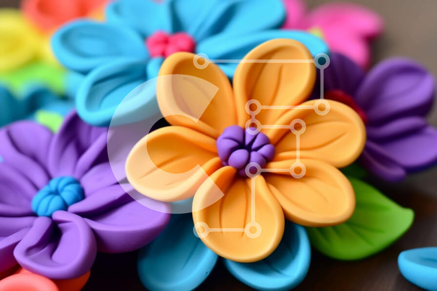 Intra Συλλεκτικό Ξύλινο Παζλ Plywood  4mm - Κύκλος από πολύχρωμα λουλούδια σε ξύλινη επιφάνεια Σε Ξύλινο Κουτί - Διαστάσεις: 10x10 cm – 25 κομμάτια