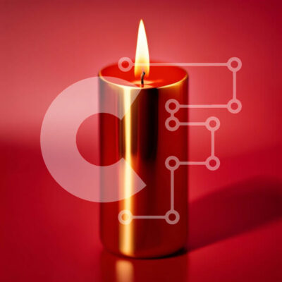 Intra Συλλεκτικό Ξύλινο Παζλ Plywood  4mm - Όμορφη εικόνα ενός κόκκινου κεριού σε μια κόκκινη επιφάνεια Σε Ξύλινο Κουτί - Διαστάσεις: 10x10 cm – 25 κομμάτια - Image 1