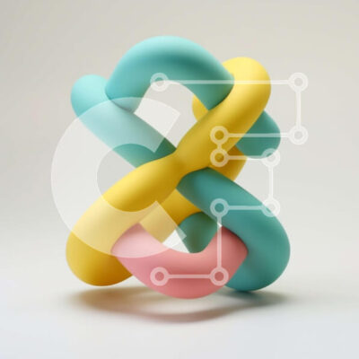 Intra Συλλεκτικό Ξύλινο Παζλ Plywood  4mm - Πολύχρωμο αφηρημένο γλυπτό με πλεγμένους σωλήνες Σε Ξύλινο Κουτί - Διαστάσεις: 10x10 cm – 25 κομμάτια - Image 1