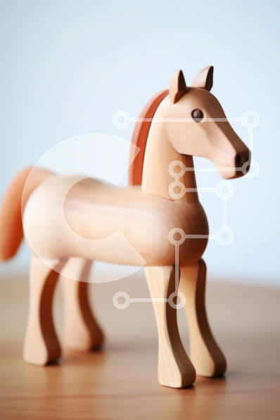 Intra Συλλεκτικό Ξύλινο Παζλ Plywood  4mm - Ξύλινο παιχνίδι αλόγων στο τραπέζι - φωτογραφία αρχείου Σε Ξύλινο Κουτί - Διαστάσεις: 10x10 cm – 25 κομμάτια