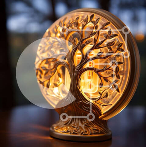 Intra Συλλεκτικό Ξύλινο Παζλ Plywood 4mm - Εκπληκτική εικόνα ενός χρυσού δέντρου με περίπλοκες λεπτομέρειες Σε Ξύλινο Κουτί - Διαστάσεις: 10x10 cm – 25 κομμάτια - Image 1