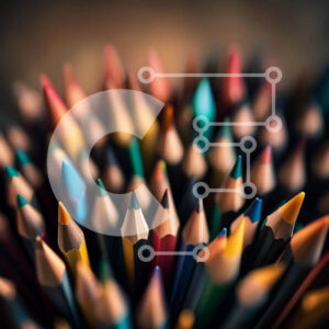 Intra Συλλεκτικό Ξύλινο Παζλ Plywood  4mm - Ζωντανή εικόνα με πολύχρωμα μολύβια που τακτοποιούνται σε κύκλο Σε Ξύλινο Κουτί - Διαστάσεις: 10x10 cm – 25 κομμάτια