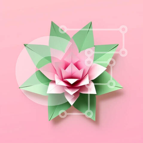 Intra Συλλεκτικό Ξύλινο Παζλ Plywood  4mm - Περίπλοκη χάρτινη κοπή ενός ροζ λουλουδιού λωτού Σε Ξύλινο Κουτί - Διαστάσεις Puzzle: 10x10 cm – 25 κομμάτια - Image 1