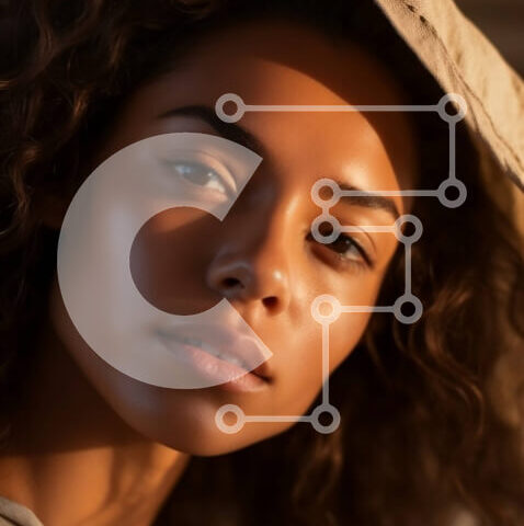 Intra Συλλεκτικό Ξύλινο Παζλ Plywood 4mm - Πορτρέτο μιας σοβαρής γυναίκας με σγουρά μαλλιά και καφέ καπέλο Σε Ξύλινο Κουτί - Διαστάσεις Puzzle: 10x10 cm – 25 κομμάτια - Image 1