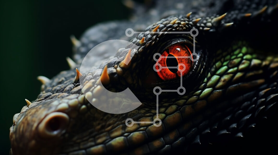 Intra Συλλεκτικό Ξύλινο Παζλ Plywood  4mm - Κοντινό πλάνο του κόκκινου ματιού του ζώου Σε Ξύλινο Κουτί - Διαστάσεις: 10x10 cm – 25 κομμάτια