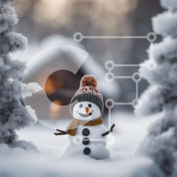 Intra Συλλεκτικό Ξύλινο Παζλ Plywood  4mm - Στολίδι χιονάνθρωπος στο χιόνι Σε Ξύλινο Κουτί - Διαστάσεις Puzzle: 10x10 cm – 25 κομμάτια - Image 1