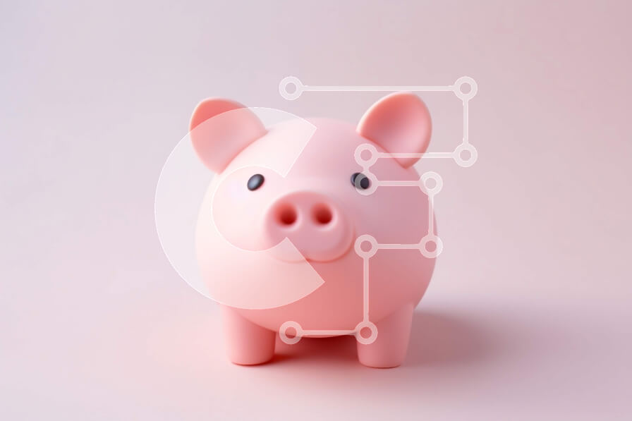 Intra Συλλεκτικό Ξύλινο Παζλ Plywood  4mm - Ροζ κουμπαράς σε υπόλευκο φόντο Σε Ξύλινο Κουτί - Διαστάσεις: 10x10 cm – 25 κομμάτια