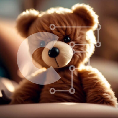 Intra Συλλεκτικό Ξύλινο Παζλ Plywood  4mm - Αξιολάτρευτη εικόνα ενός καφέ αρκουδάκι που κάθεται σε ένα κρεβάτι Σε Ξύλινο Κουτί - Διαστάσεις: 10x10 cm – 25 κομμάτια - Image 1