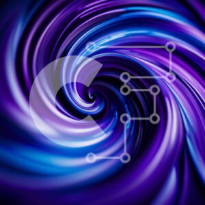 Intra Συλλεκτικό Ξύλινο Παζλ Plywood  4mm - Εκπληκτική εικόνα μιας μωβ και μπλε περιστρεφόμενης δίνης Σε Ξύλινο Κουτί - Διαστάσεις Puzzle: 10x10 cm – 25 κομμάτια