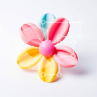 Intra Συλλεκτικό Ξύλινο Παζλ Plywood  4mm - Πολύχρωμο παιχνίδι λουλουδιών σε άσπρο φόντο Σε Ξύλινο Κουτί - Διαστάσεις Puzzle: 10x10 cm – 25 κομμάτια - Image 1