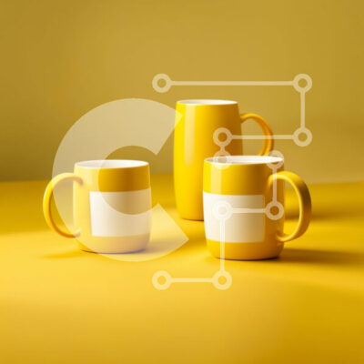 Intra Συλλεκτικό Ξύλινο Παζλ Plywood  4mm - Φωτεινές και ζωντανές κίτρινες κούπες σε αντίστοιχη επιφάνεια Σε Ξύλινο Κουτί - Διαστάσεις Puzzle: 10x10 cm – 25 κομμάτια - Image 1