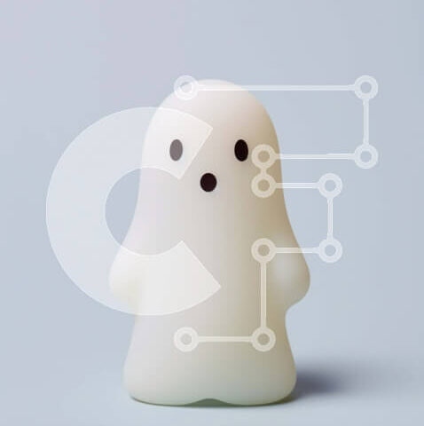 Intra Συλλεκτικό Ξύλινο Παζλ Plywood 4mm - Φωτιστικό σε σχήμα φαντάσματος σε γκρι φόντο Σε Ξύλινο Κουτί - Διαστάσεις Puzzle: 10x10 cm – 25 κομμάτια - Image 1