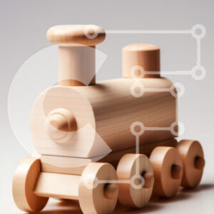 Intra Συλλεκτικό Ξύλινο Παζλ Plywood  4mm - Όμορφη ξύλινη φωτογραφία τρένου παιχνιδιού Σε Ξύλινο Κουτί - Διαστάσεις: 10x10 cm – 25 κομμάτια