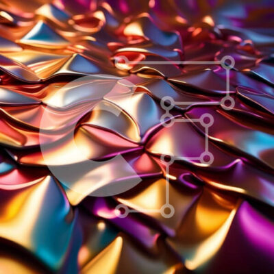 Intra Συλλεκτικό Ξύλινο Παζλ Plywood 4mm - Αφηρημένη κινηματογράφηση σε πρώτο πλάνο από λαμπερό πολύχρωμο μέταλλο με πτυχώσεις και πτυχώσεις Σε Ξύλινο Κουτί - Διαστάσεις Puzzle: 10x10 cm – 25 κομμάτια - Image 1