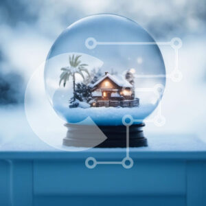 Intra Συλλεκτικό Ξύλινο Παζλ Plywood  4mm - Snow Globe με διακοσμημένο σπίτι για διακόσμηση διακοπών Σε Ξύλινο Κουτί - Διαστάσεις: 10x10 cm – 25 κομμάτια