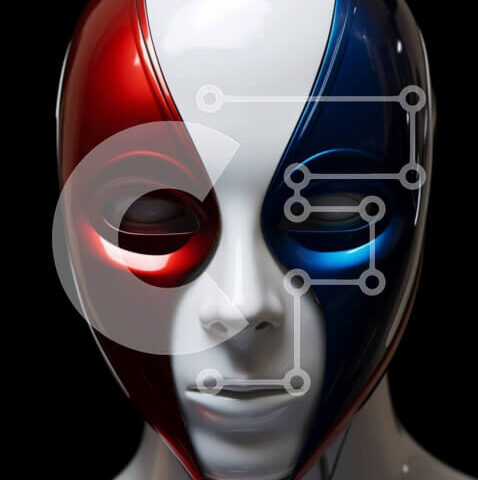 Intra Συλλεκτικό Ξύλινο Παζλ Plywood 4mm - Κόκκινη, λευκή και μπλε μάσκα στο μανεκέν Σε Ξύλινο Κουτί - Διαστάσεις Puzzle: 10x10 cm – 25 κομμάτια - Image 1