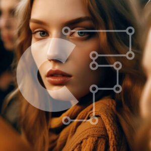 Intra Συλλεκτικό Ξύλινο Παζλ Plywood  4mm - Εκπληκτικό πορτρέτο μιας γυναίκας με κυματιστά κοκκινοκαφέ μαλλιά και καφέ πουλόβερ Σε Ξύλινο Κουτί - Διαστάσεις Puzzle: 10x10 cm – 25 κομμάτια