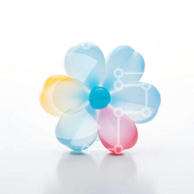 Intra Συλλεκτικό Ξύλινο Παζλ Plywood  4mm - Πολύχρωμο μπαλόνι λουλούδι σε άσπρο φόντο Σε Ξύλινο Κουτί - Διαστάσεις Puzzle: 10x10 cm – 25 κομμάτια - Image 1