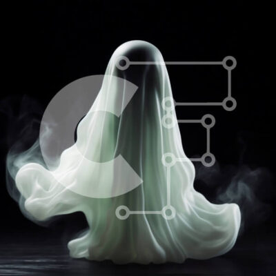 Intra Συλλεκτικό Ξύλινο Παζλ Plywood  4mm - Λευκό ειδώλιο φάντασμα που επιπλέει στον αέρα με καπνό Σε Ξύλινο Κουτί - Διαστάσεις Puzzle: 10x10 cm – 25 κομμάτια - Image 1