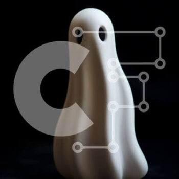 Intra Συλλεκτικό Ξύλινο Παζλ Plywood  4mm - Λευκό ειδώλιο φάντασμα σε μαύρη επιφάνεια Σε Ξύλινο Κουτί - Διαστάσεις Puzzle: 10x10 cm – 25 κομμάτια - Image 1