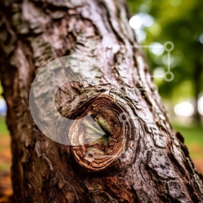 Intra Συλλεκτικό Ξύλινο Παζλ Plywood  4mm - Μια λεπτομερής άποψη ενός κόμπου κορμού δέντρου - Ιδανικό για τους λάτρεις της φύσης Σε Ξύλινο Κουτί - Διαστάσεις: 10x10 cm – 25 κομμάτια - Image 1