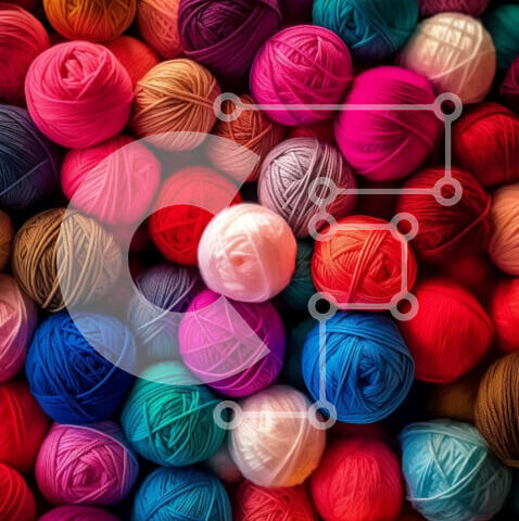 Intra Συλλεκτικό Ξύλινο Παζλ Plywood 4mm - Ζωντανές και πολύχρωμες μπάλες από νήματα σε ένα σωρό Σε Ξύλινο Κουτί - Διαστάσεις: 10x10 cm – 25 κομμάτια - Image 1