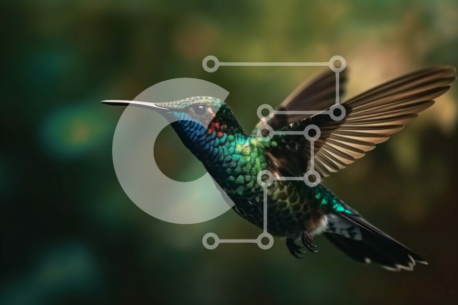 Intra Συλλεκτικό Ξύλινο Παζλ Plywood  4mm - Όμορφη εικόνα ενός πολύχρωμου κολιμπρί σε πτήση Σε Ξύλινο Κουτί - Διαστάσεις: 10x10 cm – 25 κομμάτια