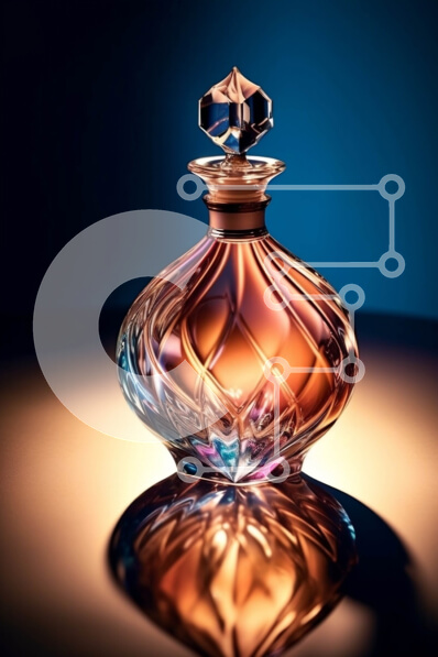 Intra Συλλεκτικό Ξύλινο Παζλ Plywood  4mm - Κομψό μπουκάλι αρώματος με περίπλοκο σχέδιο και χρυσό καπάκι Σε Ξύλινο Κουτί - Διαστάσεις Puzzle: 10x10 cm – 25 κομμάτια