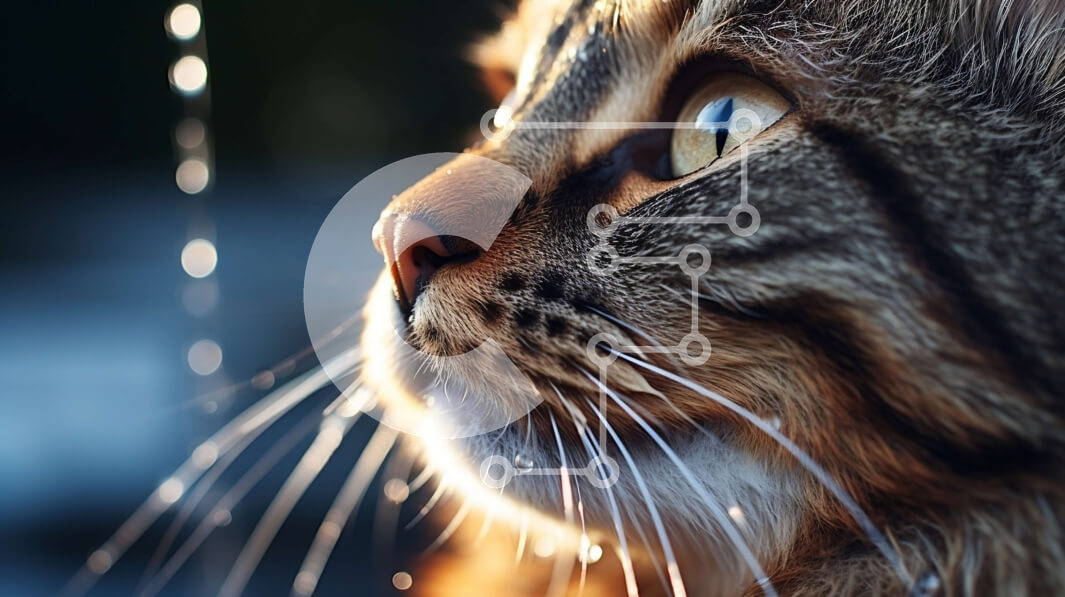 Intra Συλλεκτικό Ξύλινο Παζλ Plywood  4mm - Περίεργη γάτα με σταγονίδια νερού στο πρόσωπό της Σε Ξύλινο Κουτί - Διαστάσεις: 10x10 cm – 25 κομμάτια